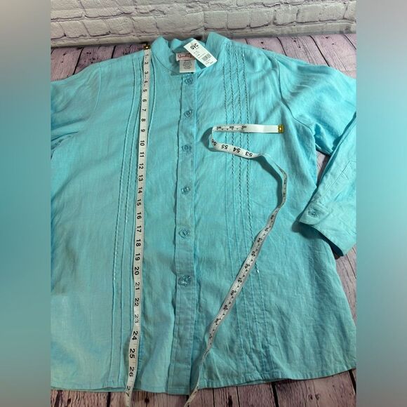 NWT Quacker Factory Beaded Linen Button Up Top and Ribbed Tank Top SET Sz S - Picture 9 of 13